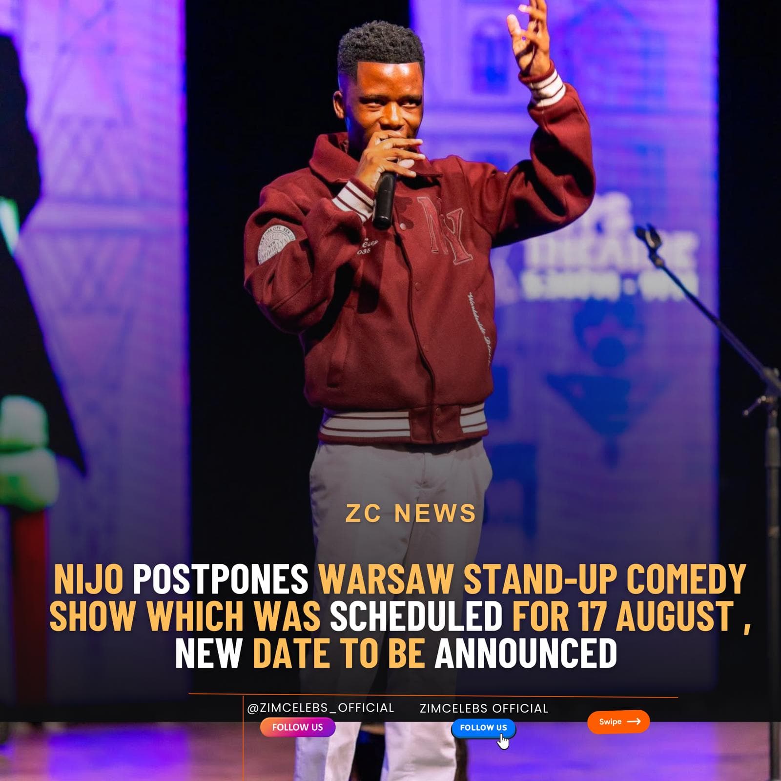 Nijo Postpones Warsaw Stand-Up Comedy Show