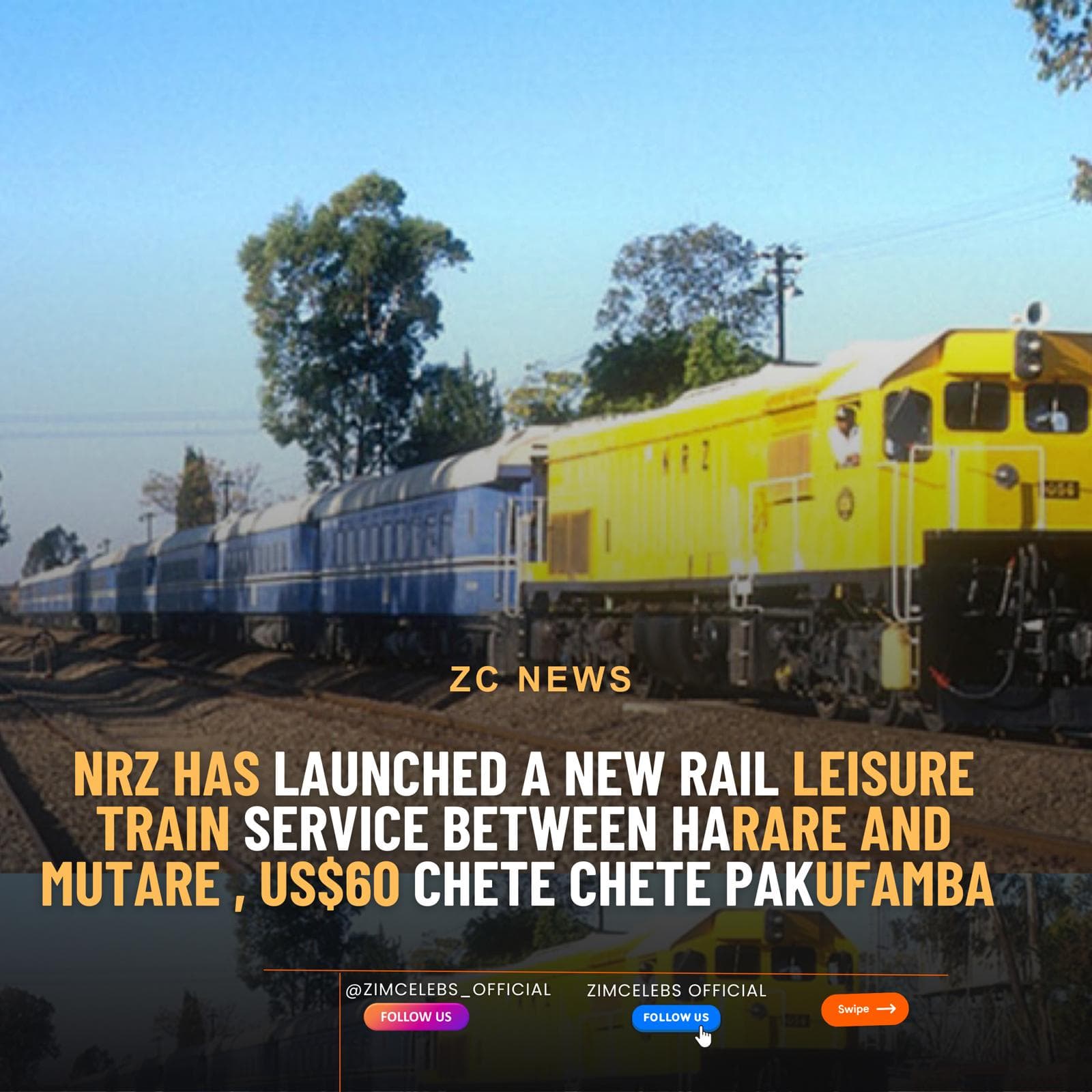 NRZ Launches New Rail Leisure Train Service Between Harare and Mutare