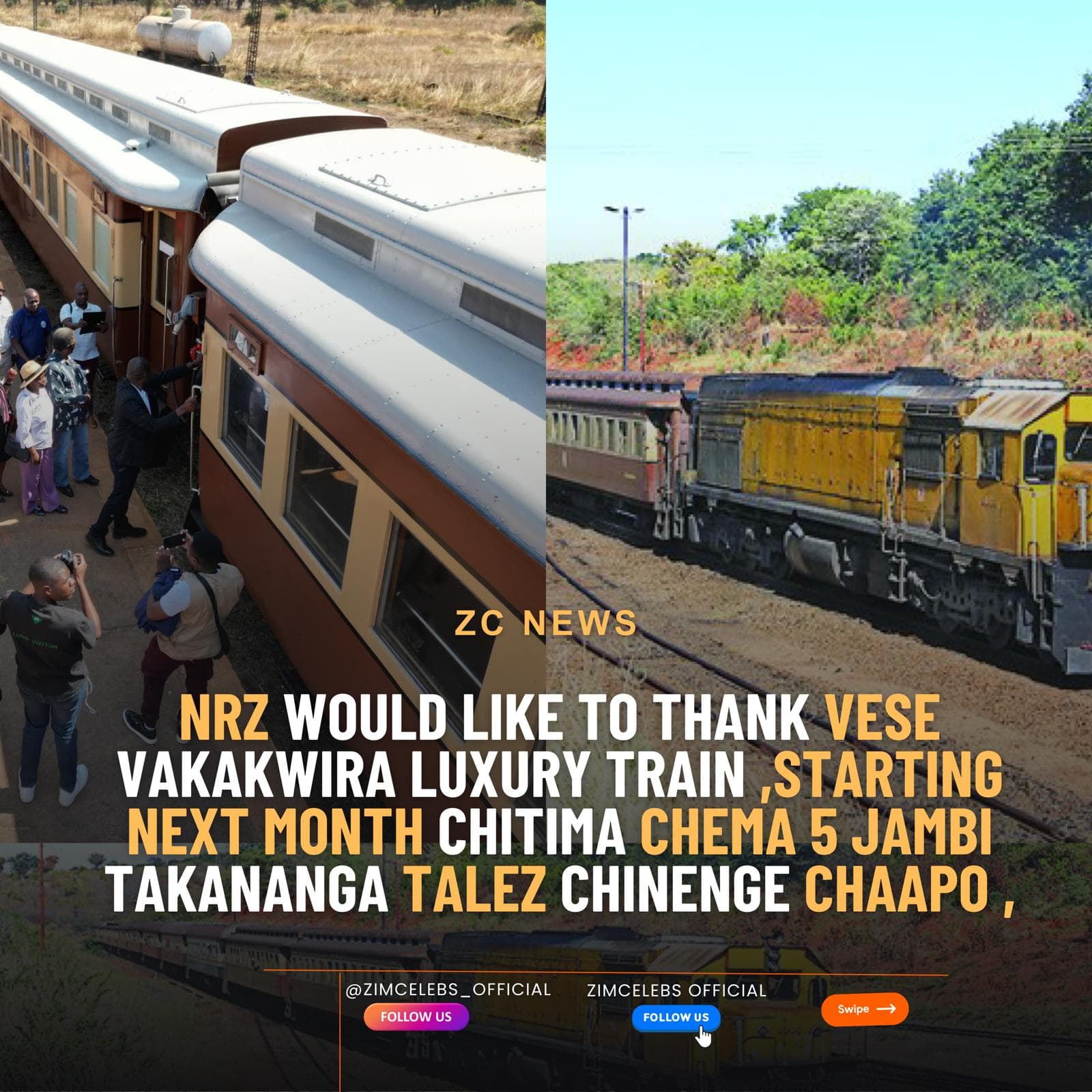 NRZ to Resume Harare–Mutare Passenger Train in October at $5 Fare After Expo Success