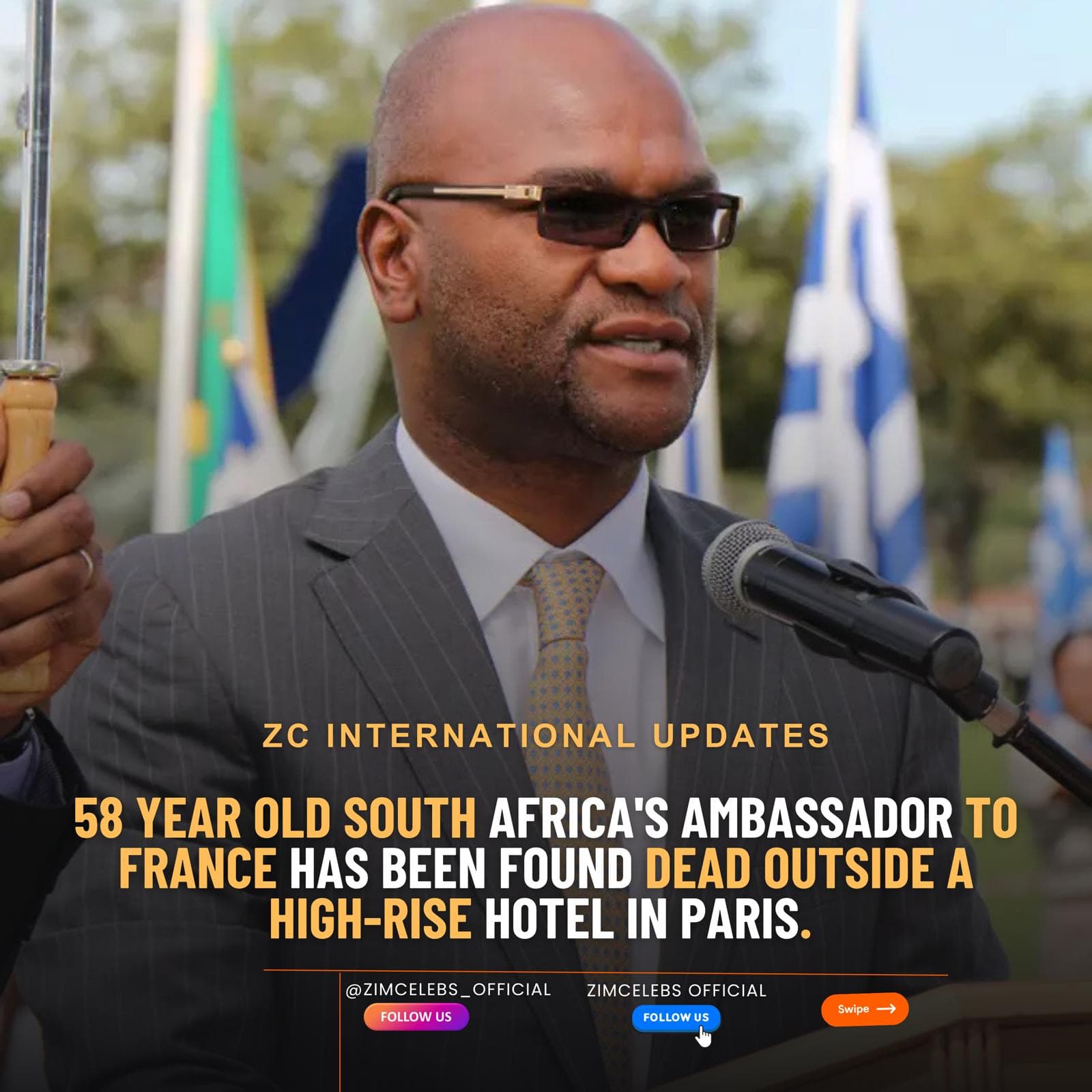 South Africa’s Ambassador to France Found Dead in Paris