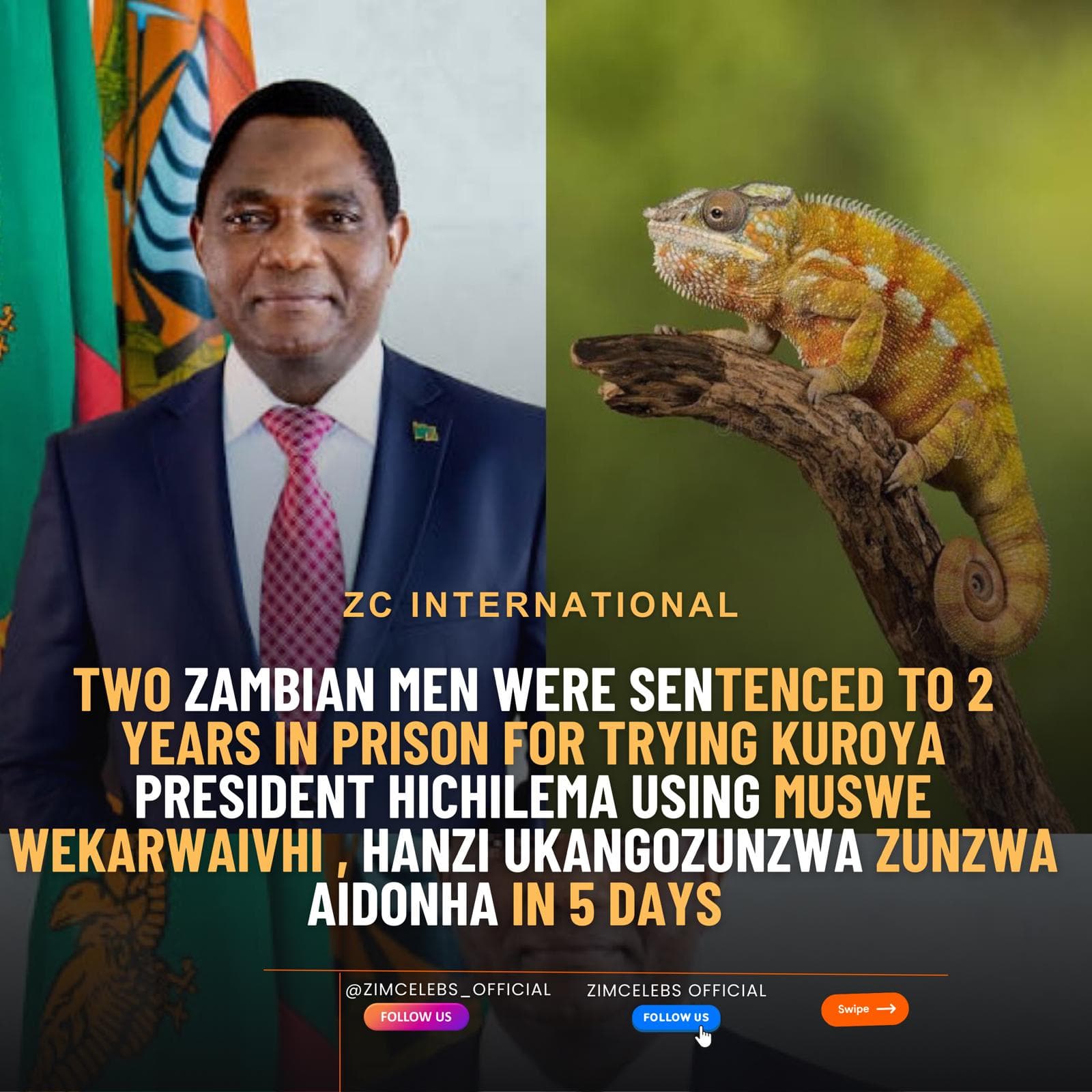 Two Men Jailed in Zambia for Using Witchcraft Against President Hichilema